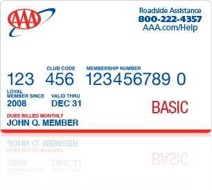 AAA Basic membership card